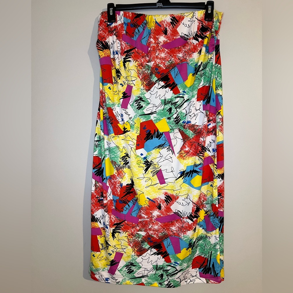 Absolutely Colorful Abstract Midi Dress for Plus and Curve.
